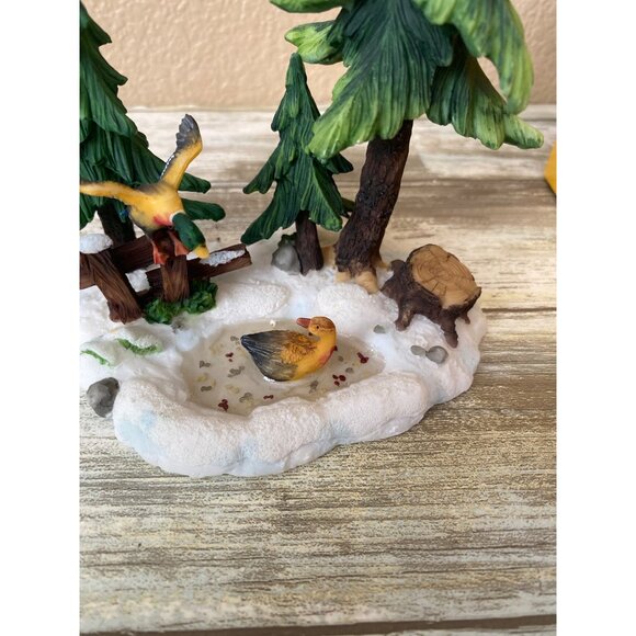 Santa’s Workbench Duck Pond Trees Resin Village Accessory 2002 w/ Box Pre-Owned - Picture 6 of 12